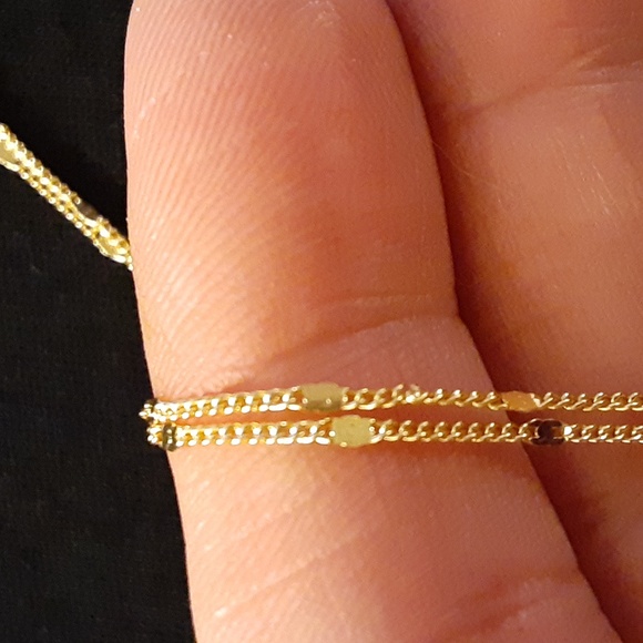 925 Silver Moissanite Necklace in Gold Tone - Picture 8 of 9